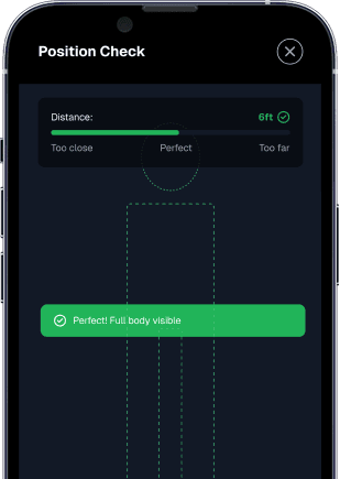 A customer uses their phone to align perfectly, ensuring the AI measurement tool in Silver Spoon captures accurate data remotely.